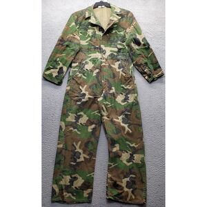 Ranger One Piece Overall Hunting Suit Mens Medium Multi Woodland Camo Front Zip